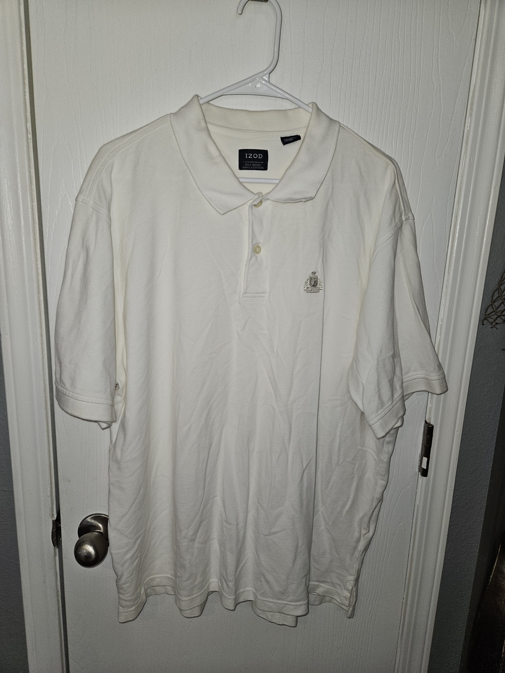 Izod Men's White  Polo with Subtle Crest
